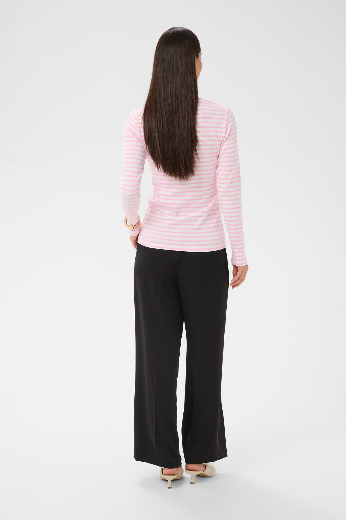 Kaffe Liddy Chalk/Candy Pink Stripe Top with Poppy Red Heart, 10502821