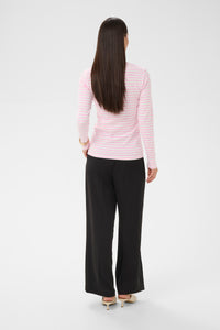 Kaffe Liddy Chalk/Candy Pink Stripe Top with Poppy Red Heart, 10502821