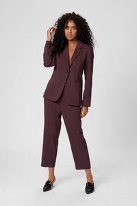 Kaffe Kasakura Fudge Burgundy Highwaisted Cigarette Trousers
