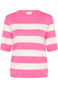 Kaffe Kalizza Power Pink/Chalk Striped Knit