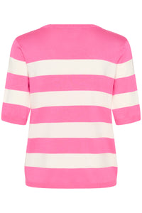 Kaffe Kalizza Power Pink/Chalk Striped Knit