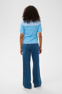 Kaffe Kalizza Baby Blue/Cornflour Blue Striped Knit, 10508410