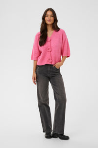 Kaffe Karosie Power Pink V-Neck Cardigan, 10509480