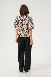 Kaffe Kapaco Peach/Black Abstract Printed Top, 10509633