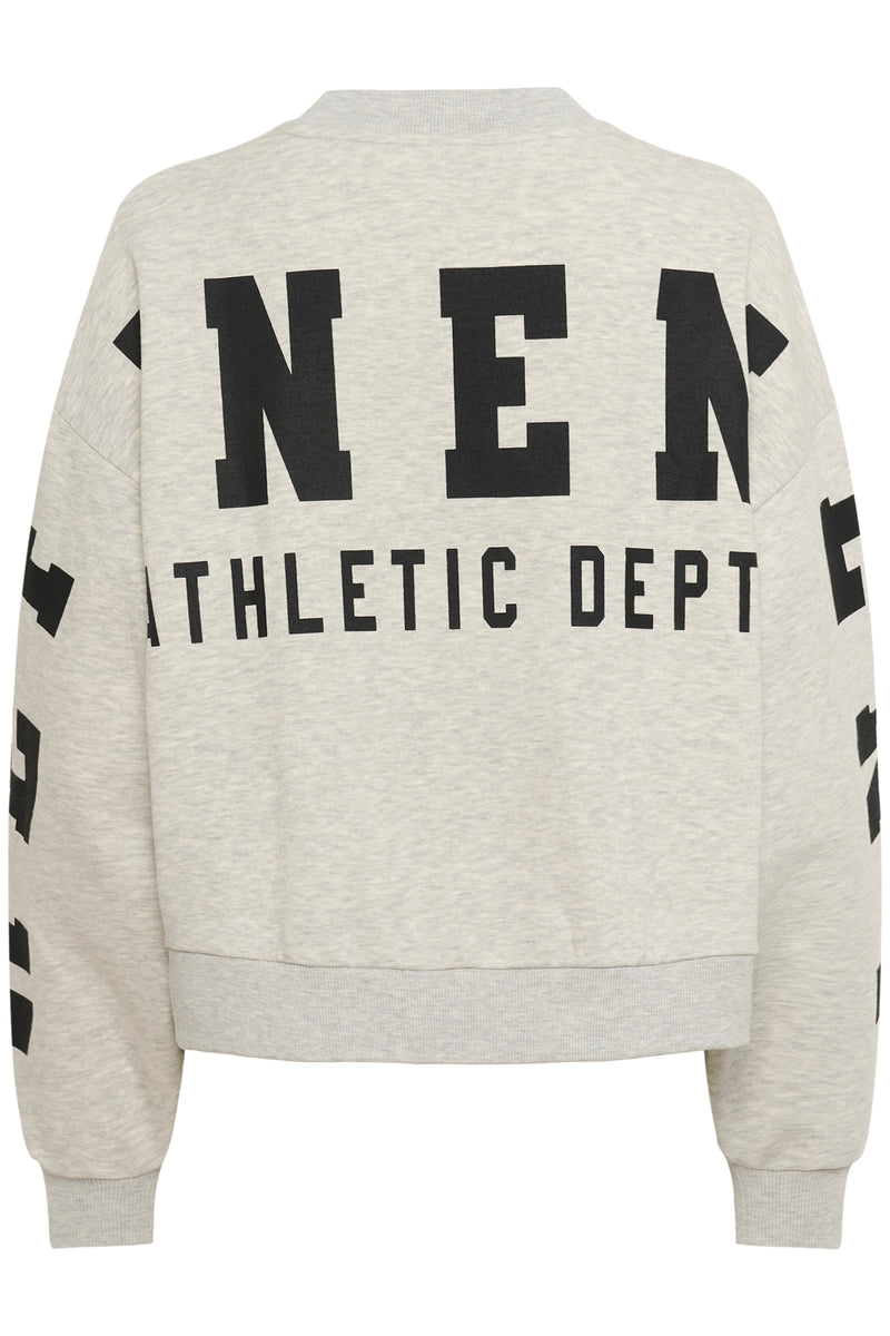 Kaffe Kalise Grey Melange Logo Relaxed Fit Sweatshirt, 10510868