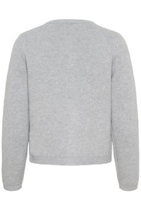 Kaffe Kabowie Grey Melange Pearl Bow Knitted Cardigan, 10510901