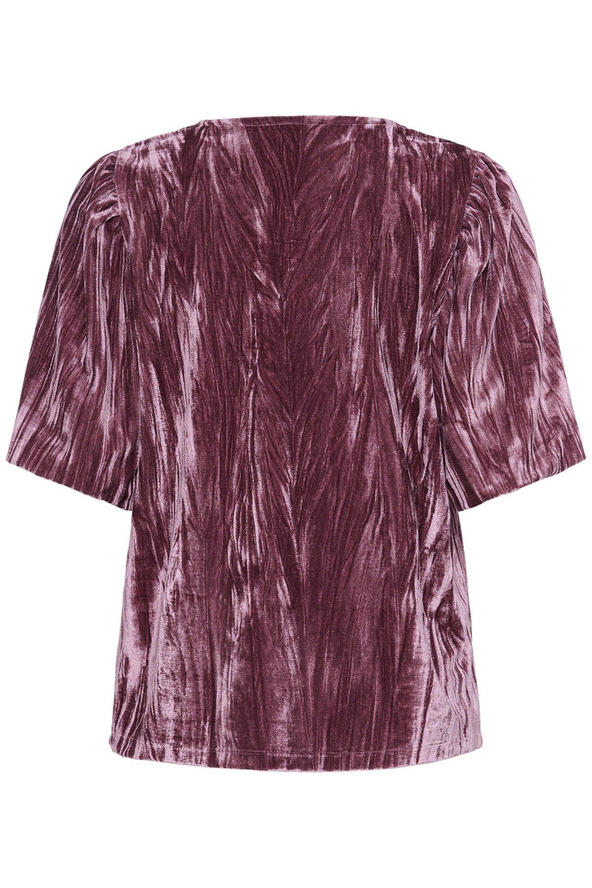 KAFFE Kaelva Tulipwood Velvet V-Neck Blouse