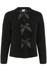 Kaffe Kamay Black Bow Knitted Cardigan