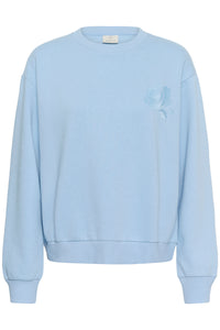 Kaffe Kasussi Powder Blue Supersoft Fleece Lined Sweatshirt, 10511087
