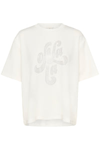 Kaffe Karosie Chalk 'Ooh La La' Embellished Modal T-Shirt, 10511093