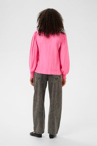 Kaffe Kalufia Power Pink V-Neck Blouse, 10511104