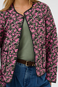 Kaffe Kanuria Pink/Khaki Floral Quilted Jacket, 10511167
