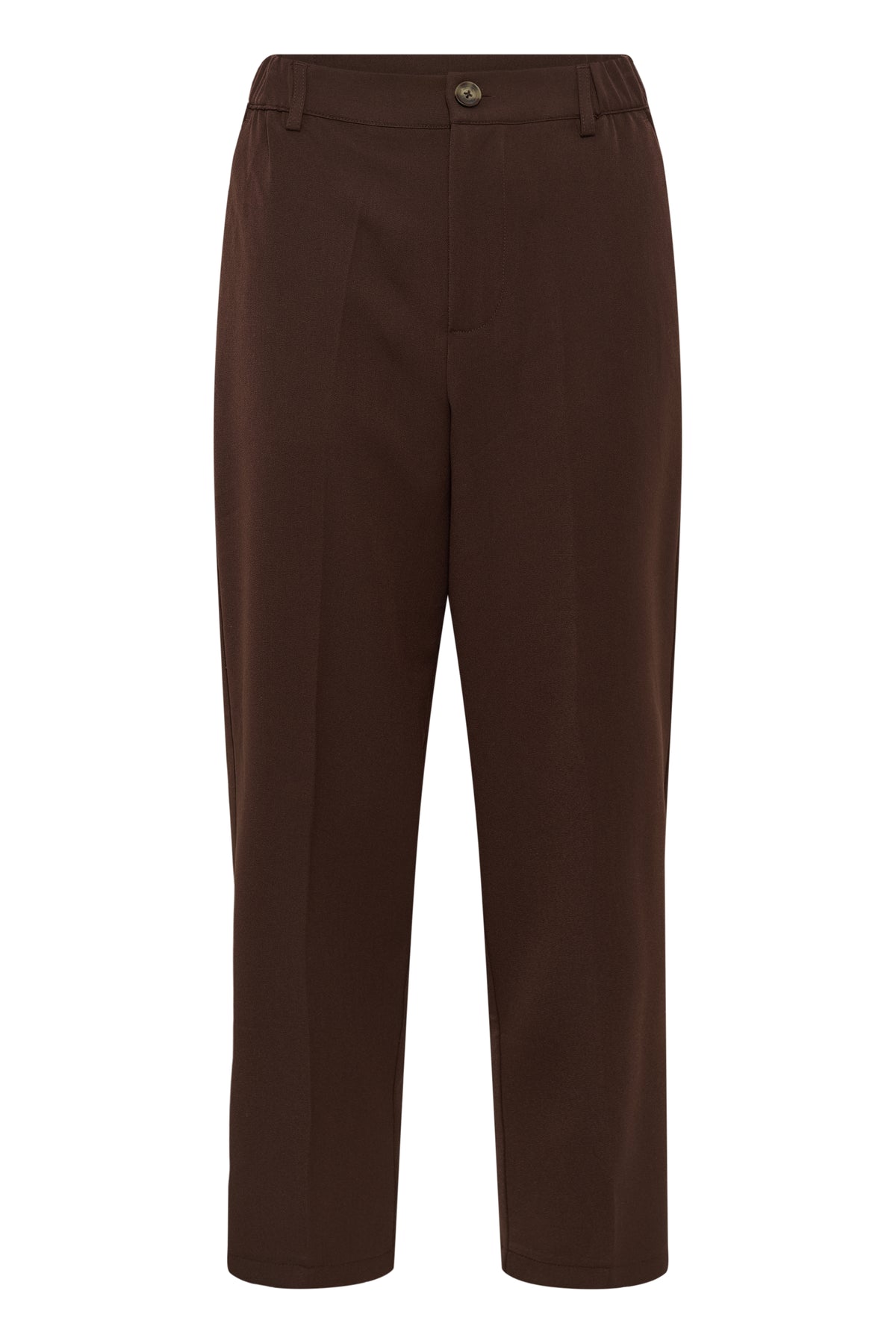 Kaffe KaHeather Coffee Bean Ankle Length Straight Leg Trousers, 10511224