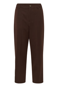 Kaffe KaHeather Coffee Bean Ankle Length Straight Leg Trousers, 10511224