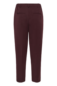 Kaffe KaHeather Fudge Burgundy Ankle Length Straight Leg Trousers