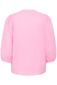 Kaffe Kapenelope Pink Frosting V-Neck Textured Blouse, 10511436