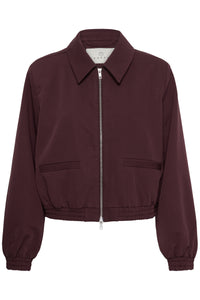 Kaffe Kasakura Fudge Burgundy Bomber Jacket, 10512340