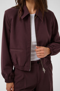 Kaffe Kasakura Fudge Burgundy Bomber Jacket, 10512340