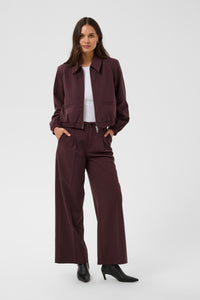 Kaffe Kasakura Fudge Burgundy Bomber Jacket, 10512340