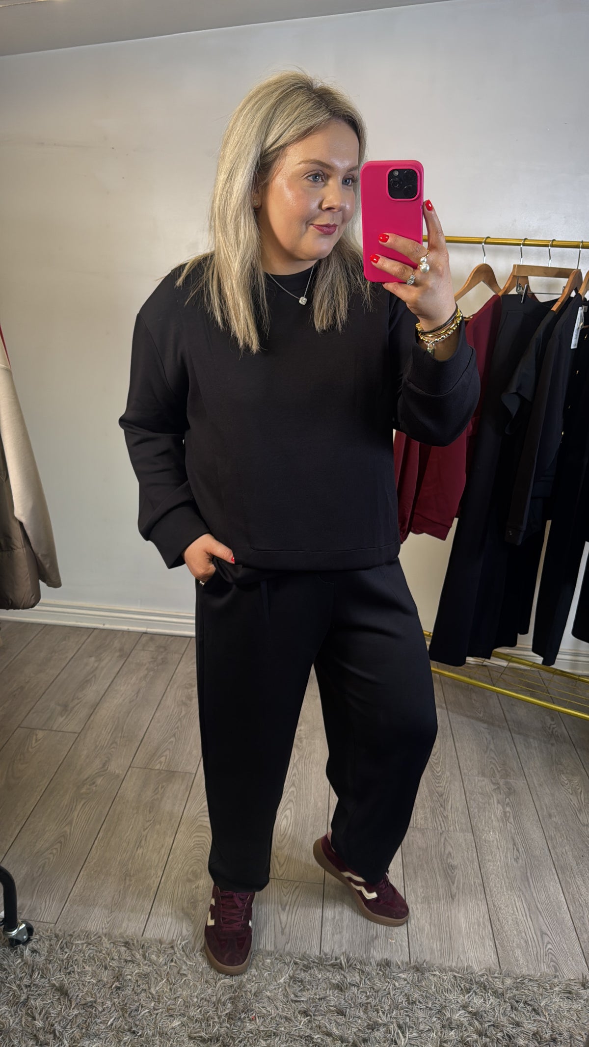 InWear PannieIW Black Modal Barrel Leg Ankle Length Trousers