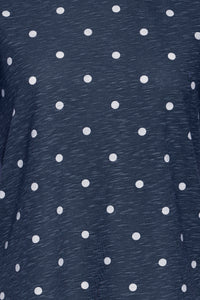 Fransa Hazel Navy Blazer Polka Dot T-Shirt
