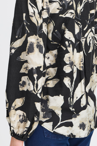 Fransa FrAriana Black Floral V-Neck Blouse
