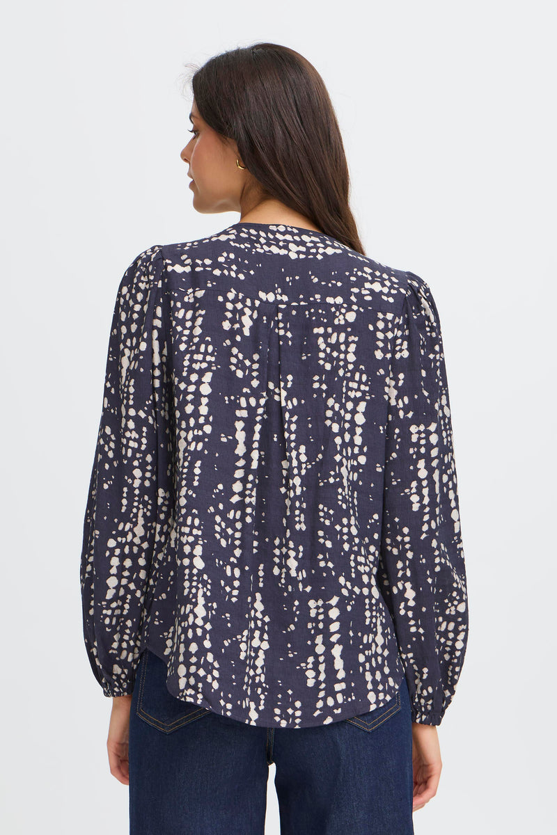 Fransa FrAriana Night Sky Abstract Spot V-Neck Blouse