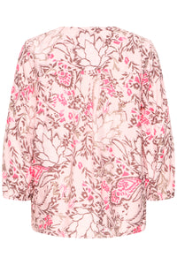 Fransa FrAriana Lotus Pink Floral Print V-Neck Blouse, 20615424