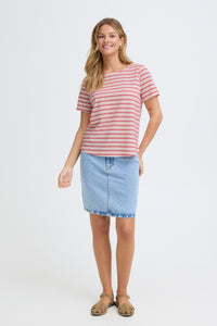 Fransa FrJosie Lotus Pink Stripe T-Shirt, 20615550