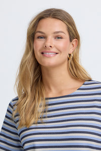 Fransa FrJosie Hydrangea Blue Stripe T-Shirt
