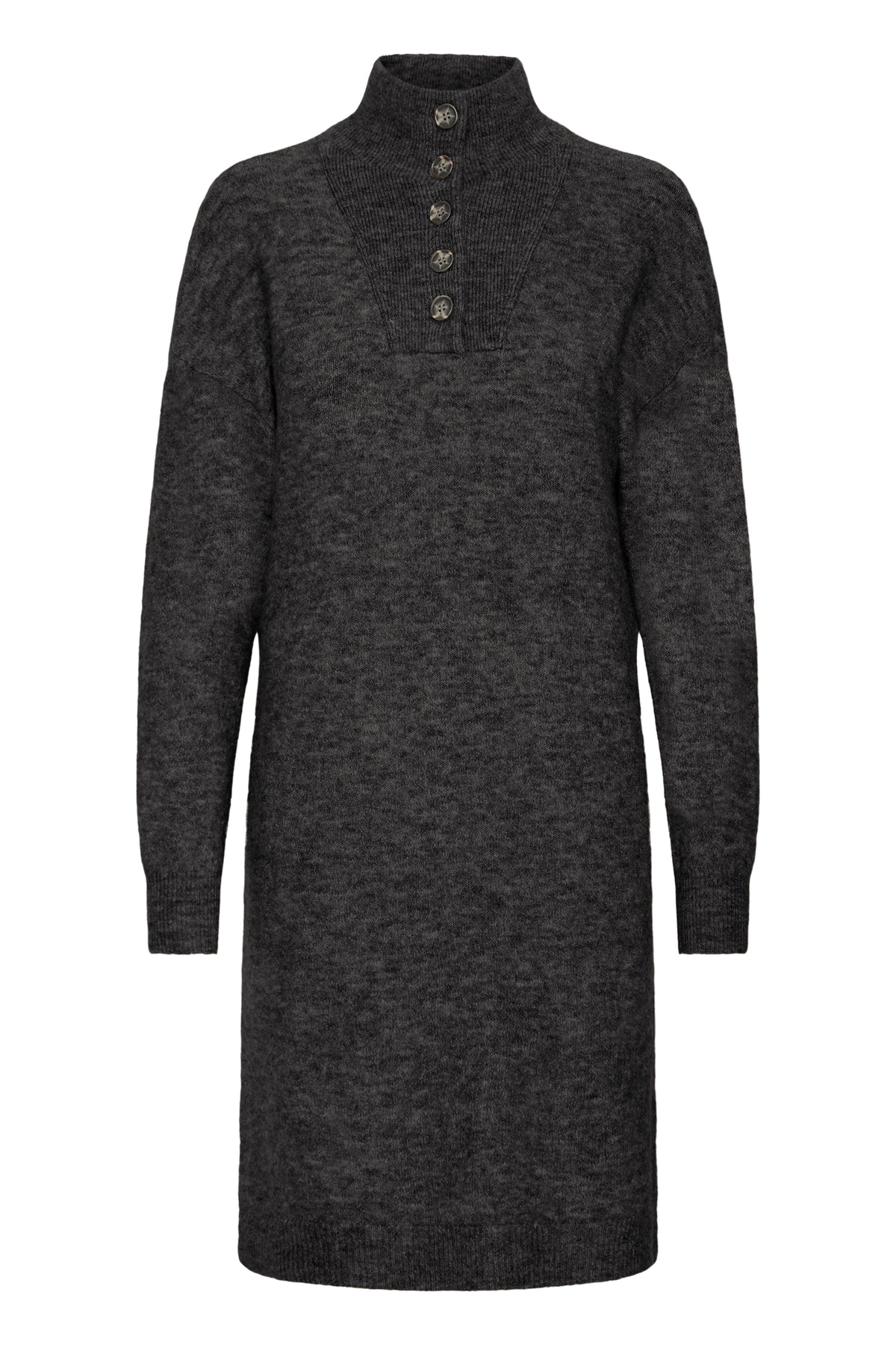 Fransa Frsanny Charcoal Grey Melange Knitted Jumper Dress