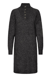 Fransa Frsanny Charcoal Grey Melange Knitted Jumper Dress