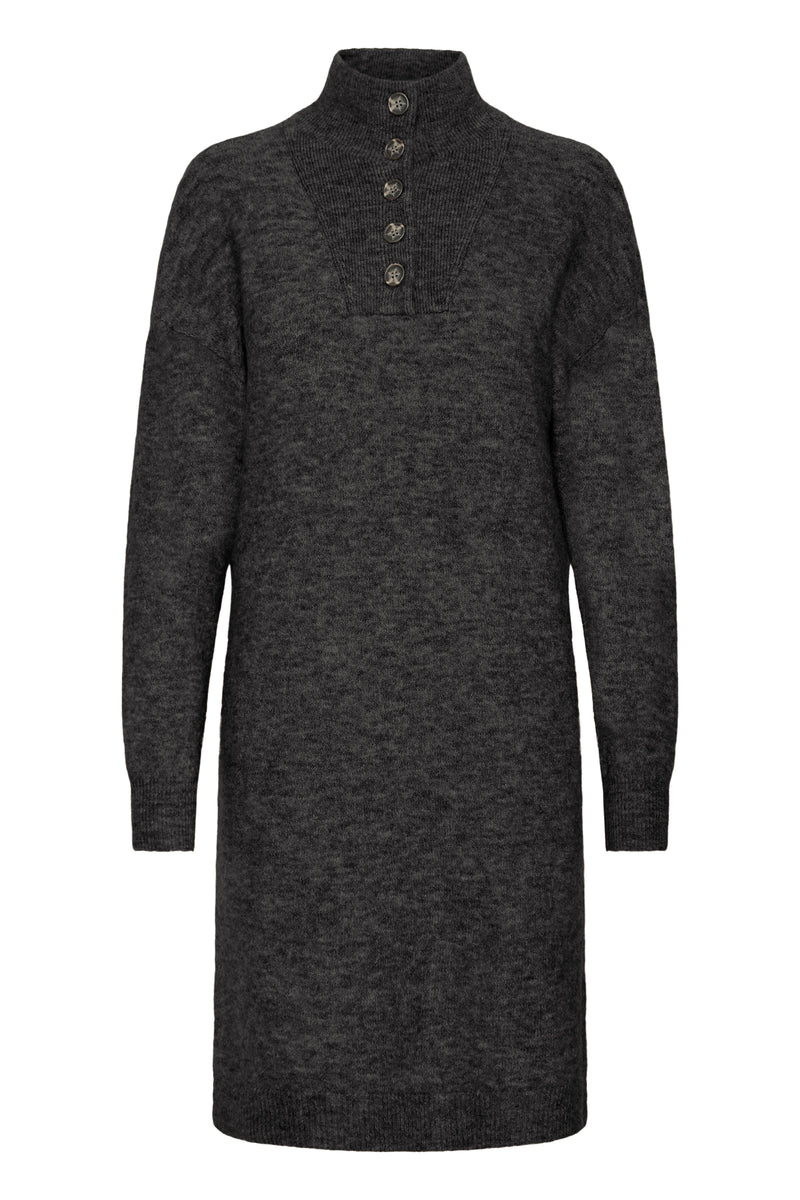 Fransa Frsanny Charcoal Grey Melange Knitted Jumper Dress