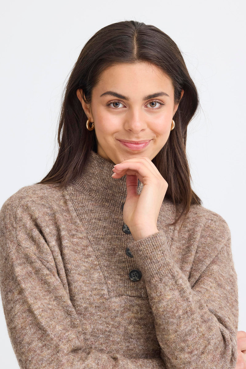 Fransa Frsanny Cocoa Melange Knitted Jumper Dress