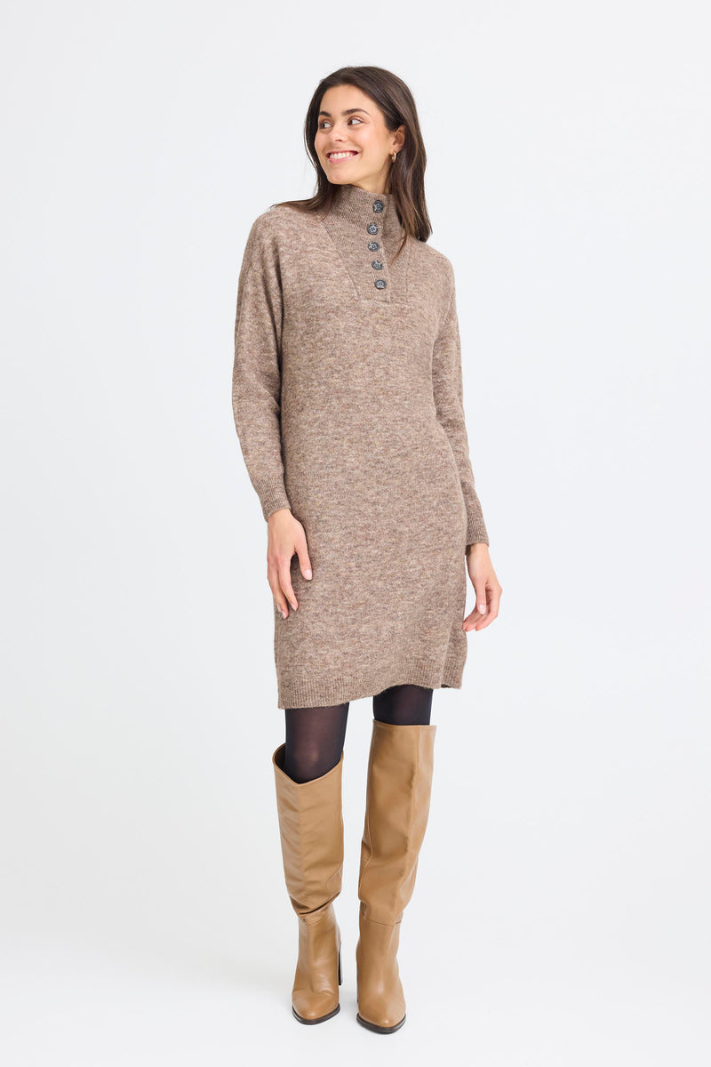 Fransa Frsanny Cocoa Melange Knitted Jumper Dress
