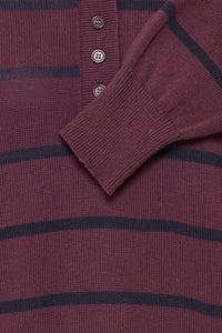 FRANSA FrBerkeley Fudge Burgundy Striped Polo Knit