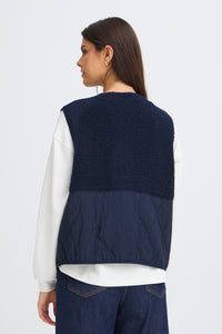 Fransa FrMikala Navy Blazer Teddy Quilted Gilet