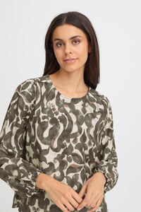 Fransa FrAriana Smokey Olive Printed Blouse, 20617394