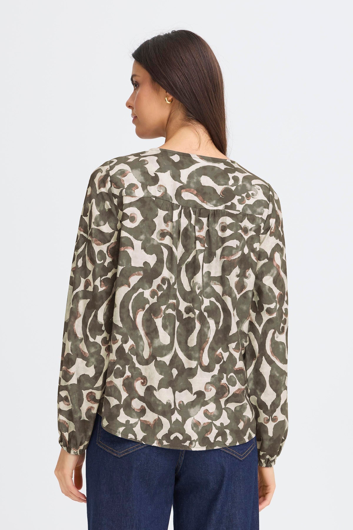 Fransa FrAriana Smokey Olive Printed Blouse, 20617394