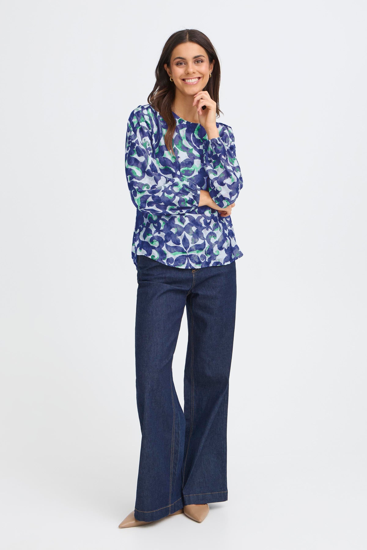 Fransa FrAriana Smokey Olive Printed Blouse, 20617394