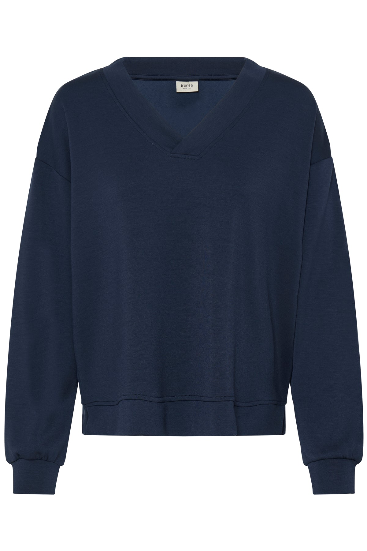 Fransa FrAurora Navy Blazer Modal Oversized V-Neck Top, 20617552
