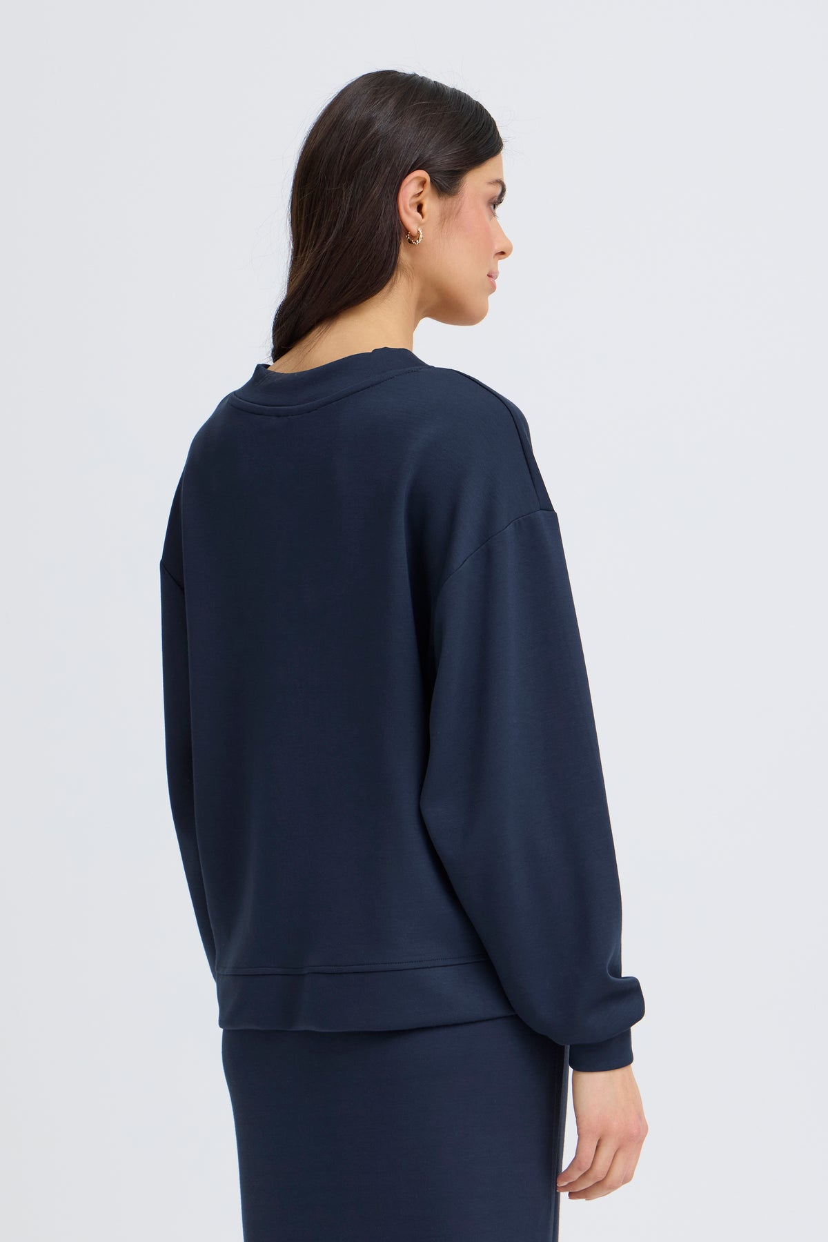 Fransa FrAurora Navy Blazer Modal Oversized V-Neck Top, 20617552