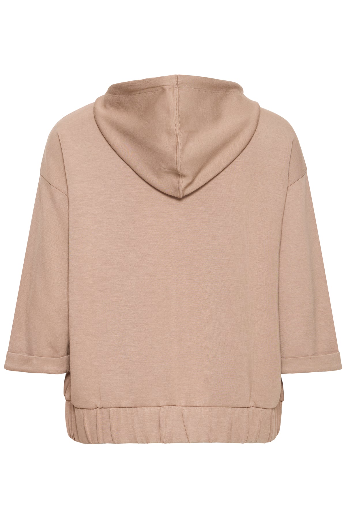 Fransa FrAurora Modal Taupe 3/4 Sleeve Zip Hoodie, 20617574