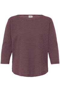 Fransa FrJorelia Port Royale Stripe Long Sleeve Dipped Hem Top, 20618224