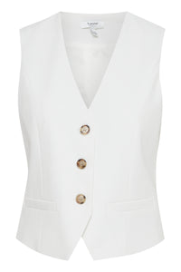 B.Young ByDeceri Marshmallow White Fitted Waistcoat, 20814726