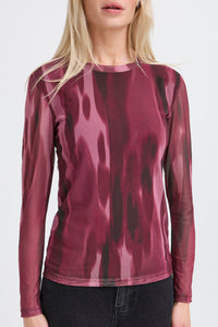 B.Young Bypaloma Port Royale Printed Long Sleeve Mesh Top