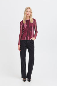 B.Young Bypaloma Port Royale Printed Long Sleeve Mesh Top