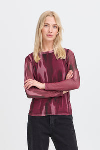 B.Young Bypaloma Port Royale Printed Long Sleeve Mesh Top