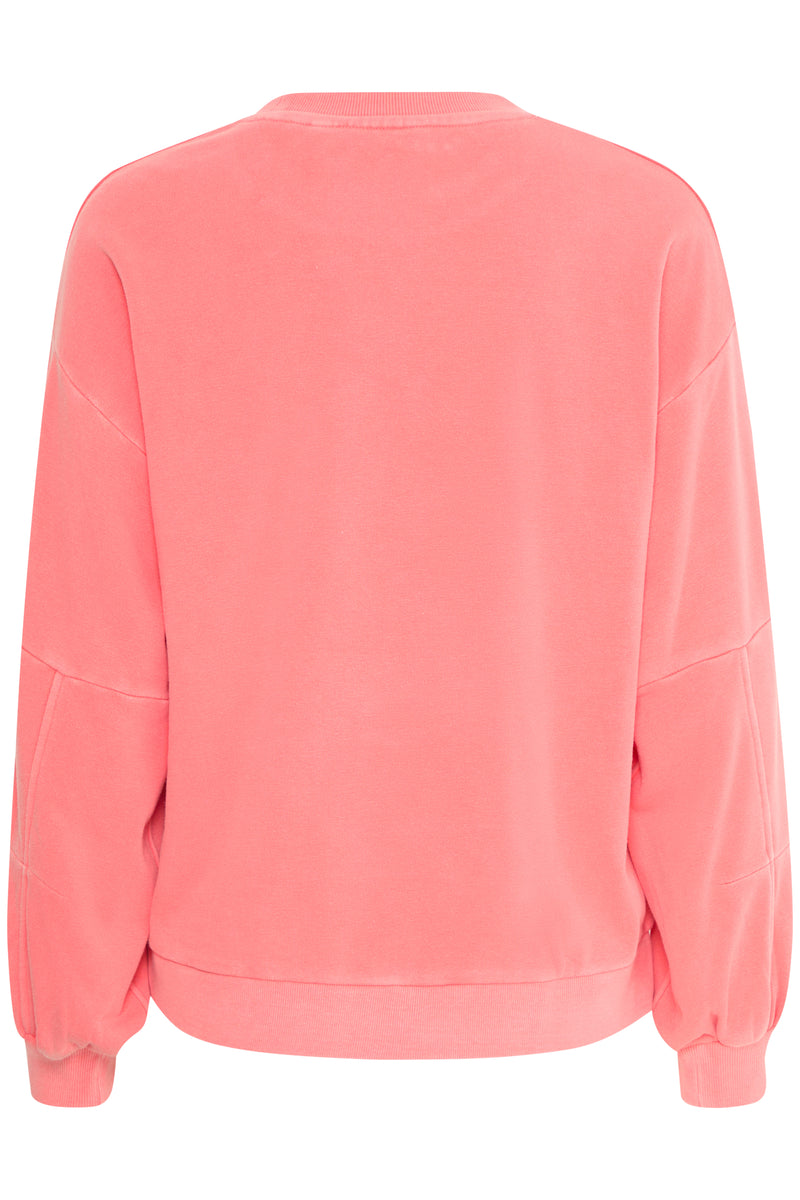 B.Young Bystana Porcelain Coral Teddy Fleece Lined Sweatshirt