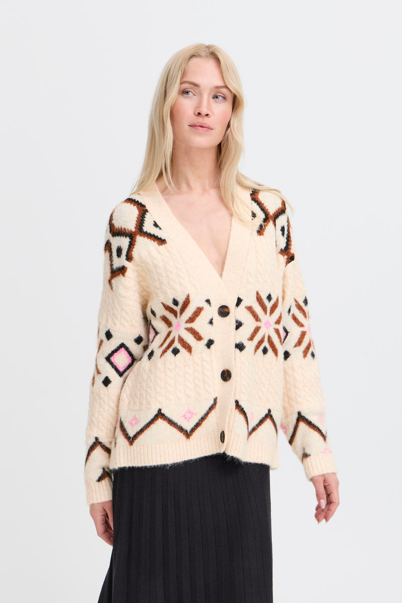 B.Young ByMelpa Birch Melange Printed Supersoft Cardigan